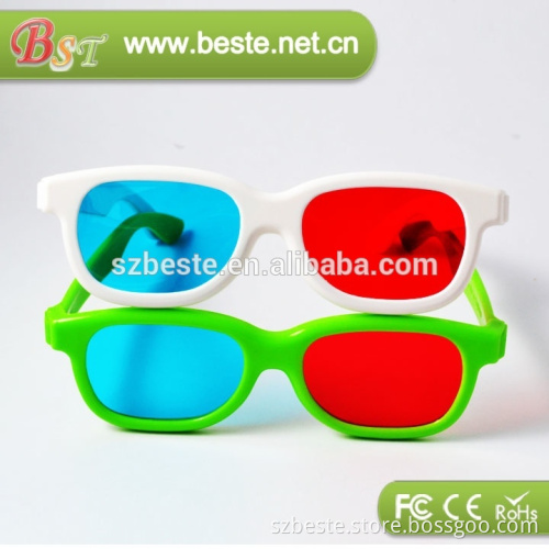 good selling plastic anaglyphic red cyan 3d glasses